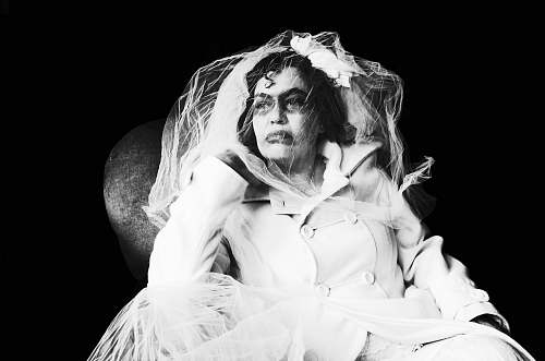 clothing grayscale photo of woman in dress apparel