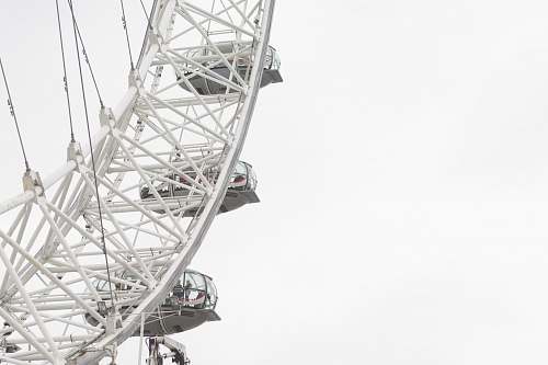 grey London Eye under white sky boat