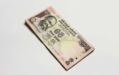 dollar 50 Indian rupee banknote money