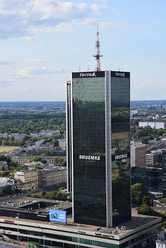 city aerial photography building under clear blue sky high rise