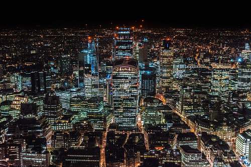city aerial photography of city scapes at nighttime urban