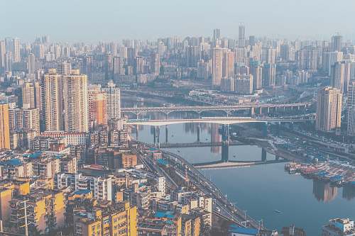 city aerial photography of the cityscape chongqing