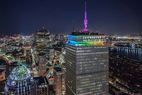 city aerial view photo of Prudential building town