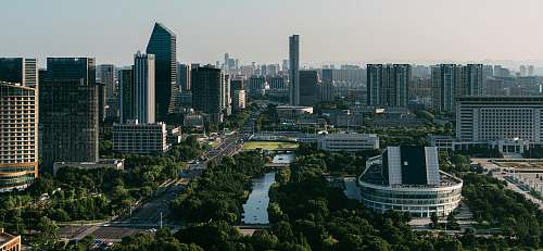 city birds eye photography of city urban