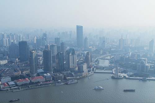 shanghai bird's eye view of city buildings china