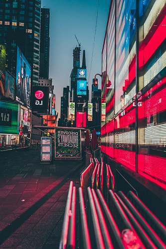 metropolis city buildings at night with different colors town
