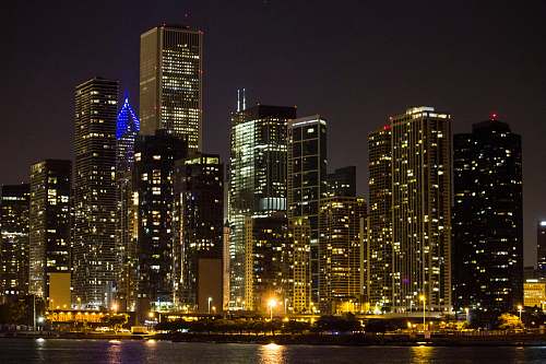 city city skyline at night urban