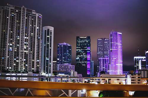 city city with high-rise buildings during night time town