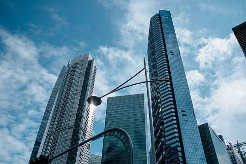 city curtain wall high-rise buildings during daytime office building