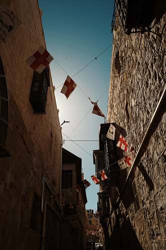 city flags buntings road