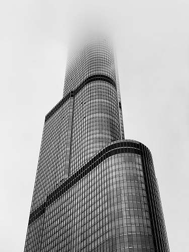 city gray and black high-rise building black-and-white