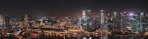 city lighted buildings during nighttime town