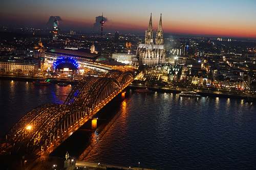 city lighted castle and bridge metropolis