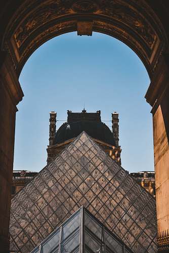 architecture Louver Pyramid and Museum blue