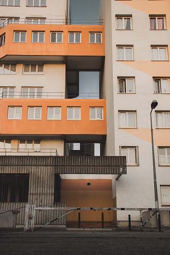 urban orange and white building high rise