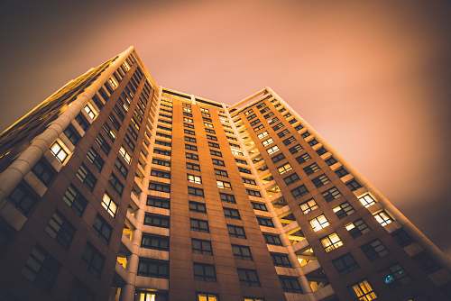 city worm's eyeview photo of concrete high-rise buildings urban