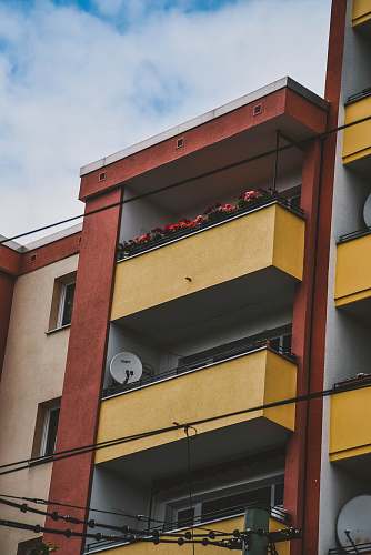 city yellow and red painted building home decor