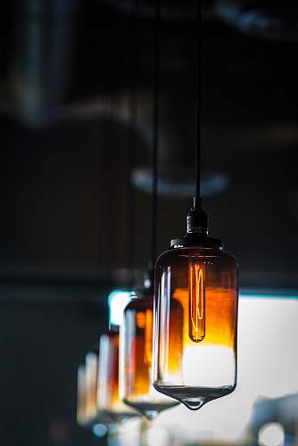 light photo of white amber glass lamps electricity