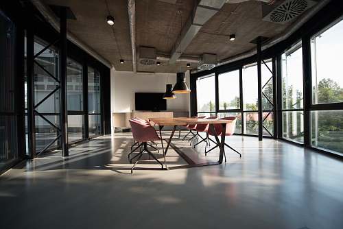 office photo of dining table and chairs inside room table