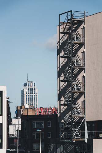 rotterdam white steel fire exit route netherlands