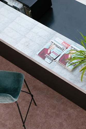 furniture Finance magazines on desk bordeaux