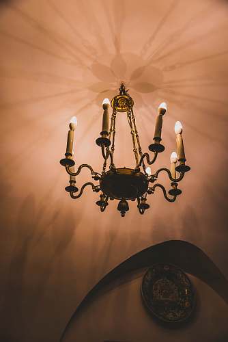 lamp turned-on chandelier house