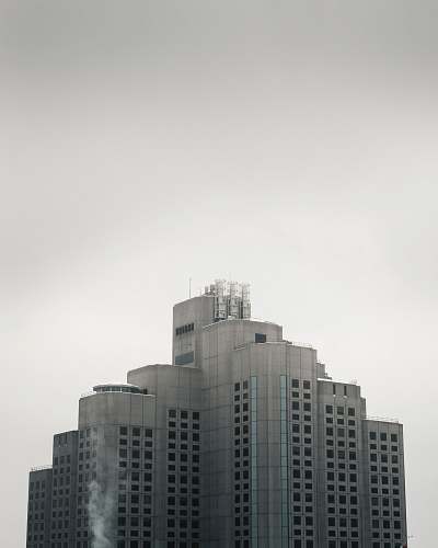 building areal photo of white and gray concrete building office building