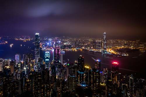 urban buildings near body of water hong kong