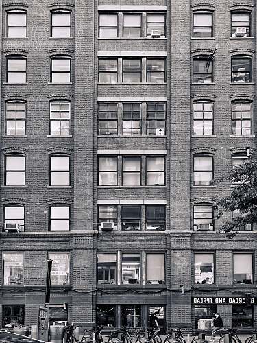 urban gray high-rise building black-and-white