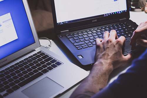 laptop person using black laptop computer pc
