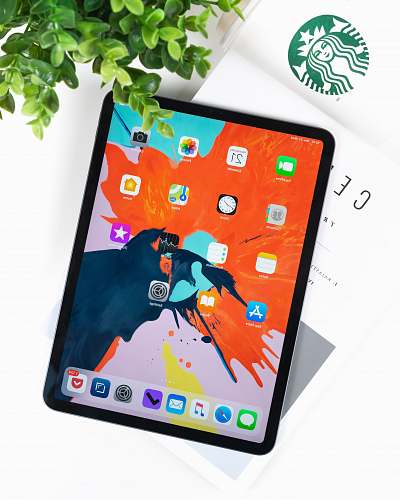 computer space gray iPad Pro on top of book tablet computer