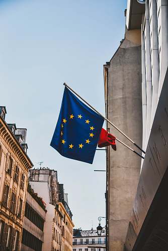 symbol waving Union flag blue