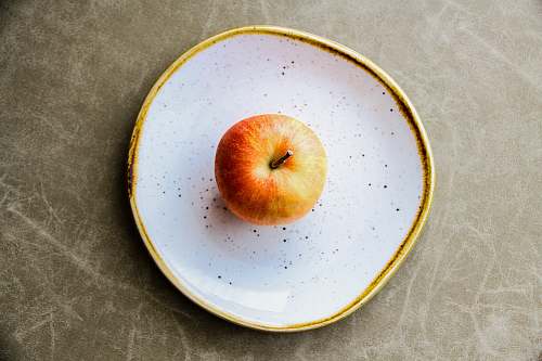 fruit Apple on white plate apple