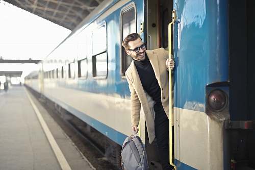 person man on train people