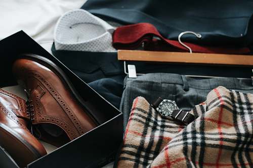 shoe pair of brown leather dress shoes with box fashion