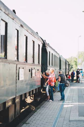 train people riding train transportation