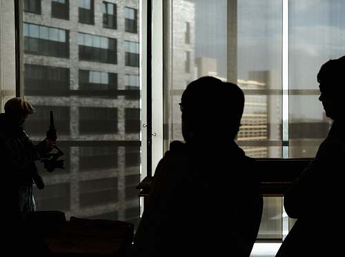 people people near glass window human