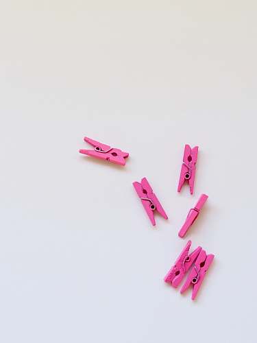 minimal six pink clothes clips peg
