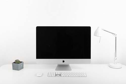 black silver iMac monitor