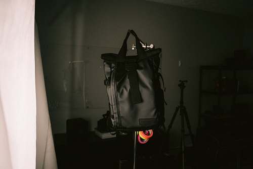 backpack black fabric bag bag