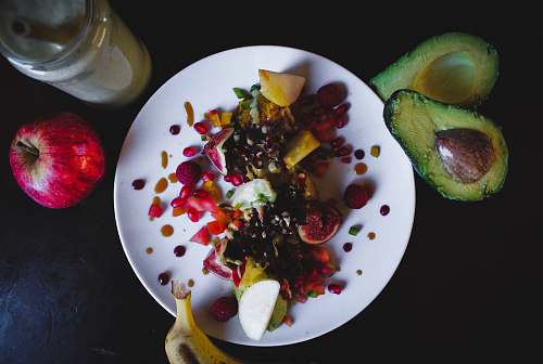 food sliced fruits on plate fruit