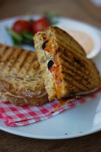 food grilled breads on plate plant