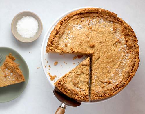 food pie on cake stand dessert