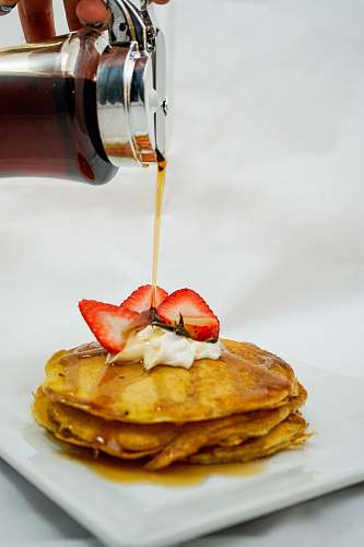 food waffles on white plate pancake