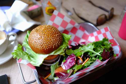 food hamburger with tray lunch