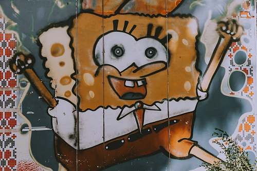 cream Spongebob Squarepants painting creme