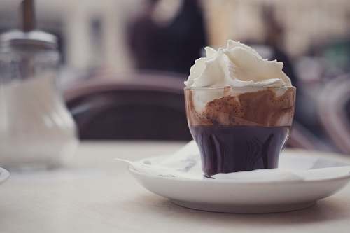 dessert frappe on drinking glass food