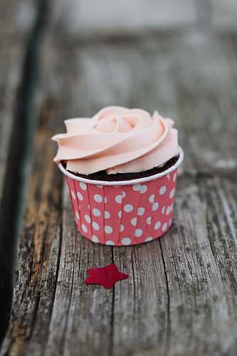 cake pink and white cup with dessert cream