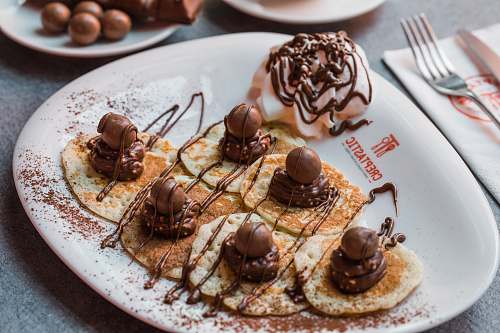 fork chocolate with glaze confectionery