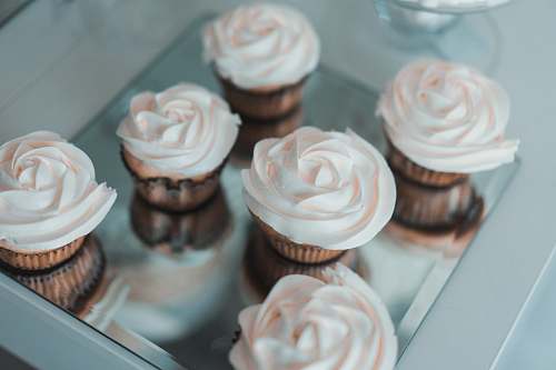 cream white-icing cupcakes creme